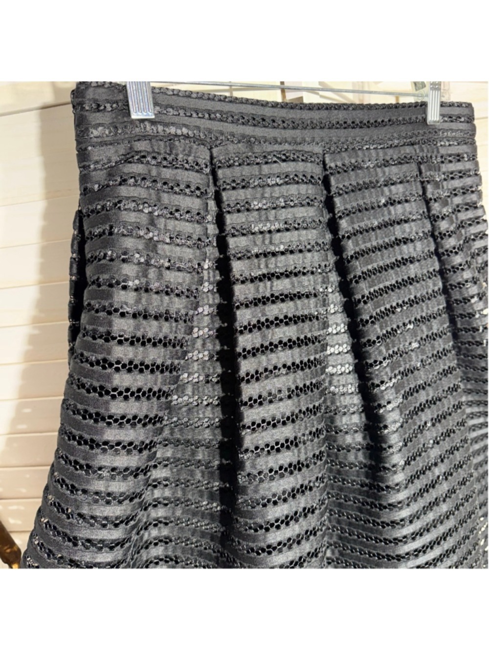 Black skirt full swing midi mesh whimsigoth festival cocktail wedding guest sz 6 - Picture 6 of 13